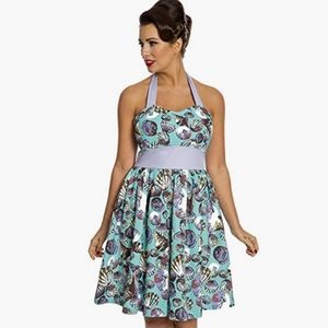 NWOT Lindy Bop Anayah Summer Halter Seashell Dress 12 - Vintage Reto Pinup Style